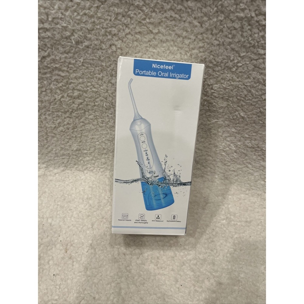 Cordless Water Flosser Teeth Cleaner, Nicefeel 300ML 2 Tip Cases Portable and US